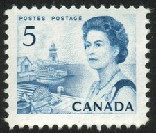 Canada sc#458iii Centennial: Q. Elizabeth II - Fishing Village, HB Dex, Mint-NH