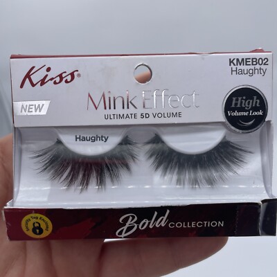 Kiss Mink Effect False Eyelashes Haughty Bold Collection 5D Volume Reusable