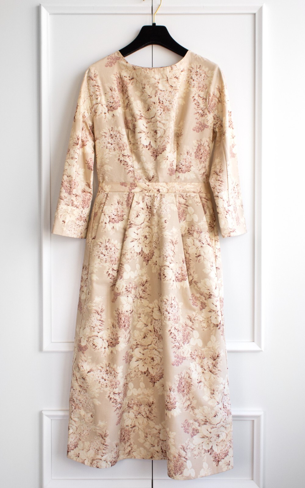 Ulyana Sergeenko Custom Made Beige Pink Floral Pr… - image 1