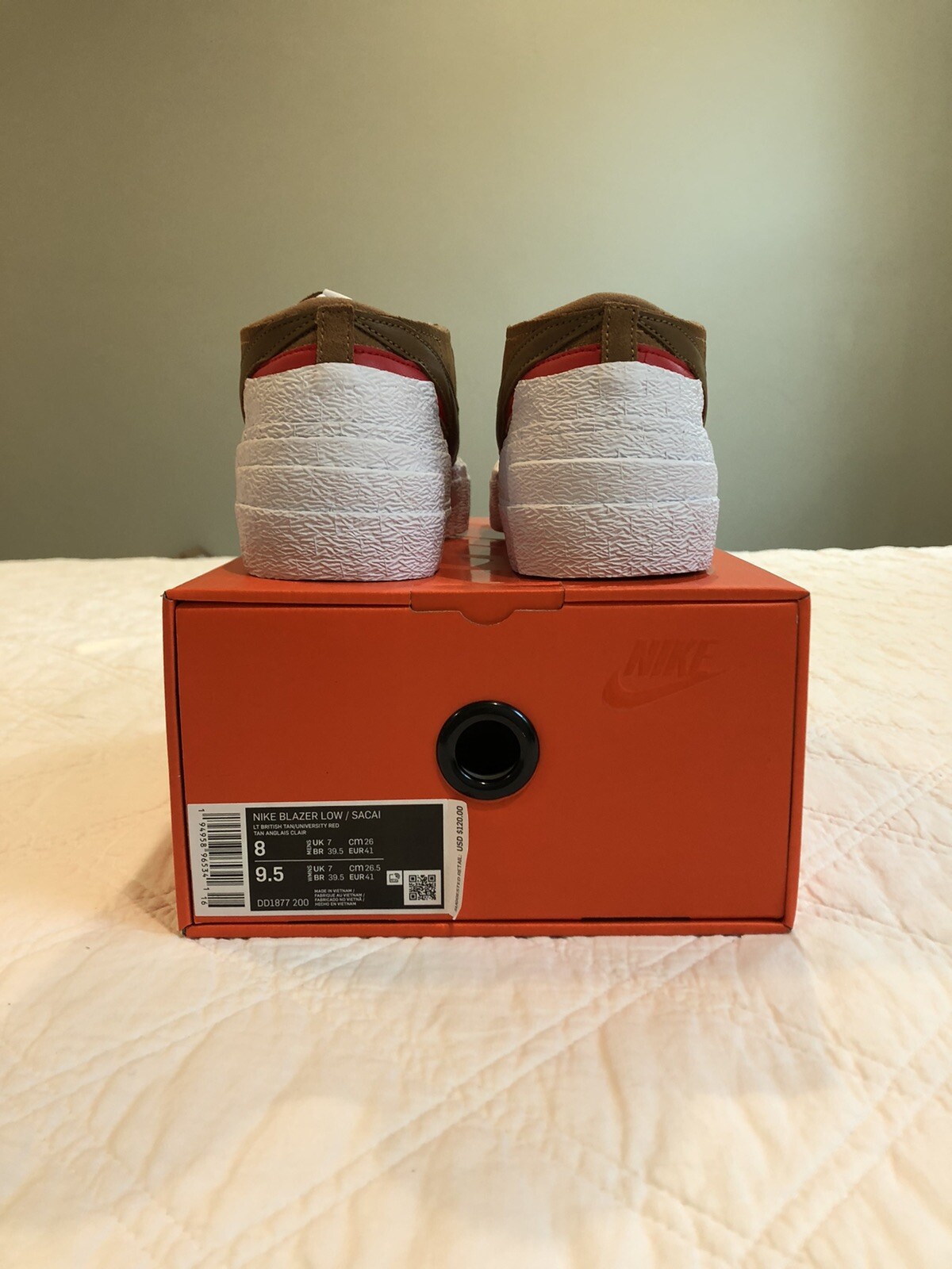 SACAI X NIKE Nike X Sacai Blazer Basso "British Tan" (IN MANO) Uomo Taglia 8