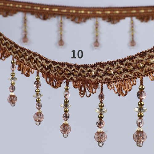 11.5M Glitter Crystal Fringe Trims Ribbon DIY Beads Pendant Edge for Curtain Sew - Picture 21 of 21