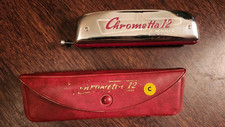 Chrometta 12 by M Hohner entry-level 3-octave harmonica made in Germany w/case