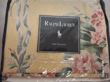 Ralph Lauren Evelyn Straight Valance 84"Wide x 17"Long Yellow Cotton New in Pkg.