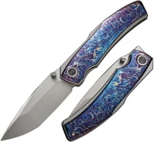 We Knife Co Ltd Swordfin Folding Knife 3.25" CPM-20CV Steel Tanto Blade Titanium