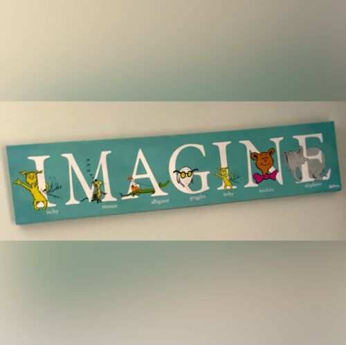 “IMAGINE” New! Dr Seuss Canvas Hanging Wall Decor NWT - Afbeelding 1 van 10