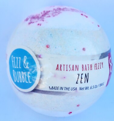 Bath Treasures Fizz Bubble ZEN Artisan Bath Fizzy Bomb 8 Natural 6.5 oz/184g New