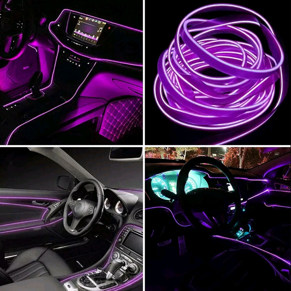 LED Car Interior Ambient Light - 64 RGB Colors, 18-in-1 Acrylic Strip Lamp For Universal Retrofit & Upgrade, 12V Automotive Lighting - Foto 3