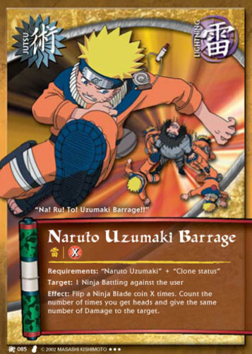 NARUTO ラバスト Naruto Uzumaki Barrage - J-085 - Super Rare - 1st Edition