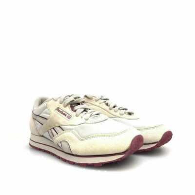 Reebok Womens Athletic Shoes Size 9 Very Good White Maroon Sneakers