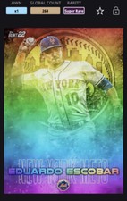 Topps MLB Bunt DIGITAL Card 22 Color Splash Rainbow Base Eduardo Escobar