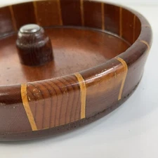 Vintage California Redwood Nut Cracker Bowl Standard Specialty Company MCM 1940s