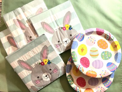 American Greetings  **EASTER LOT** Paper Plates / Napkins / Bunny / NEW & SEALED