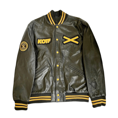 The Weeknd XO Black & Yellow Unisex Genuine Leather Varsity Jacket The Weeknd XO Black & Yellow Unisex Genuine Leather Varsity Jacket