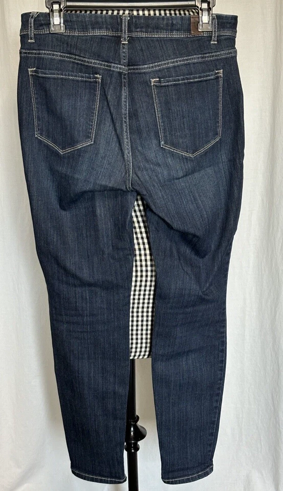 Pantalones de mezclilla para mujer Simply Vera Wang 10 ajustados tiro medio mezcla de algodón rayón triple Foto 2 de 4