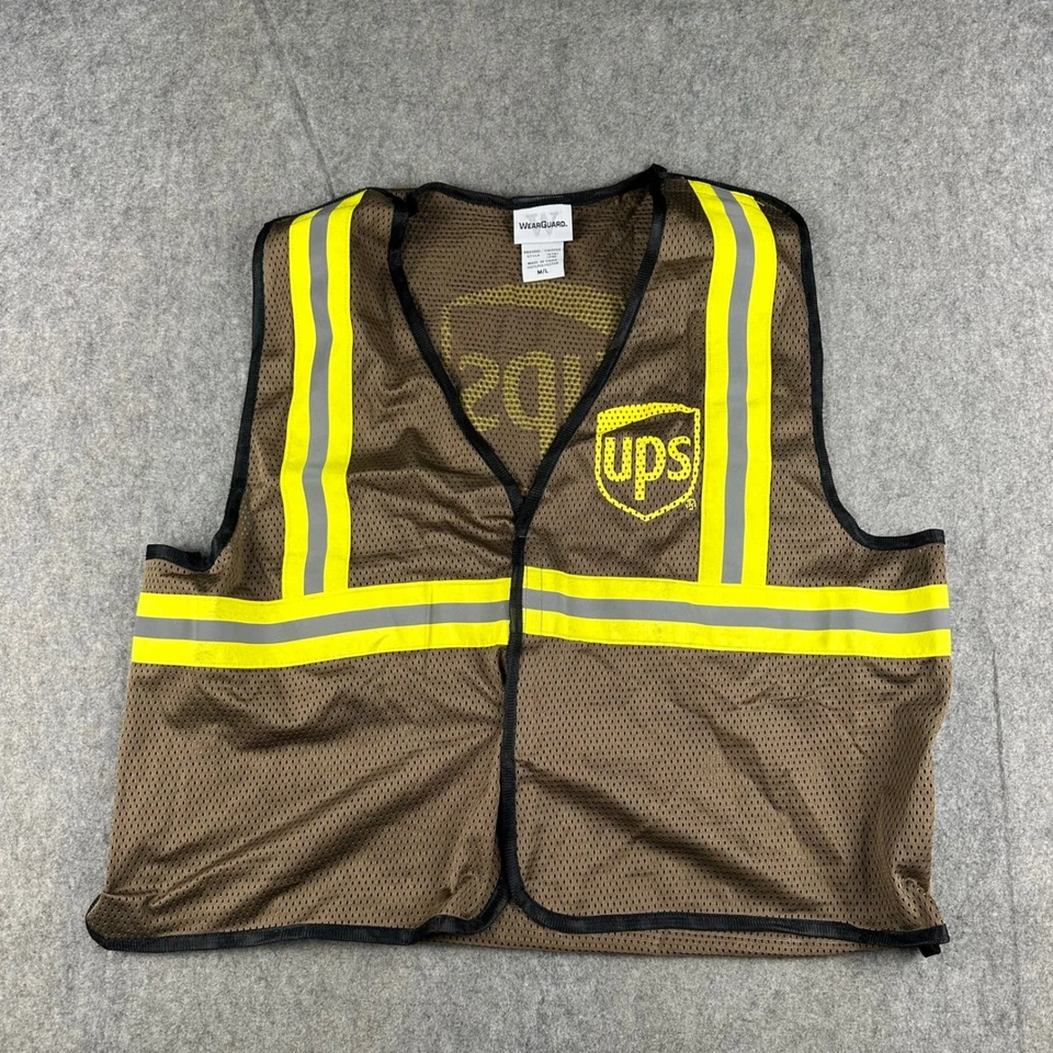 UPS Seasonal Helper Vest Brown Mesh Reflective Safety Workwear M/L Unisex Adult - Image 2 of 4