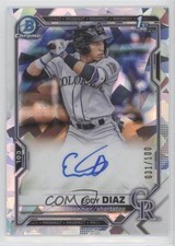 2021 Bowman Chrome Prospects Atomic Refractor 31/100 Eddy Diaz #CPA-ED Auto 09gj