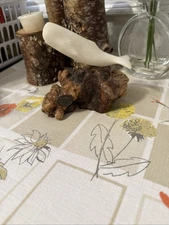 Vtg John Perry Whale Sculpture on Burl wood