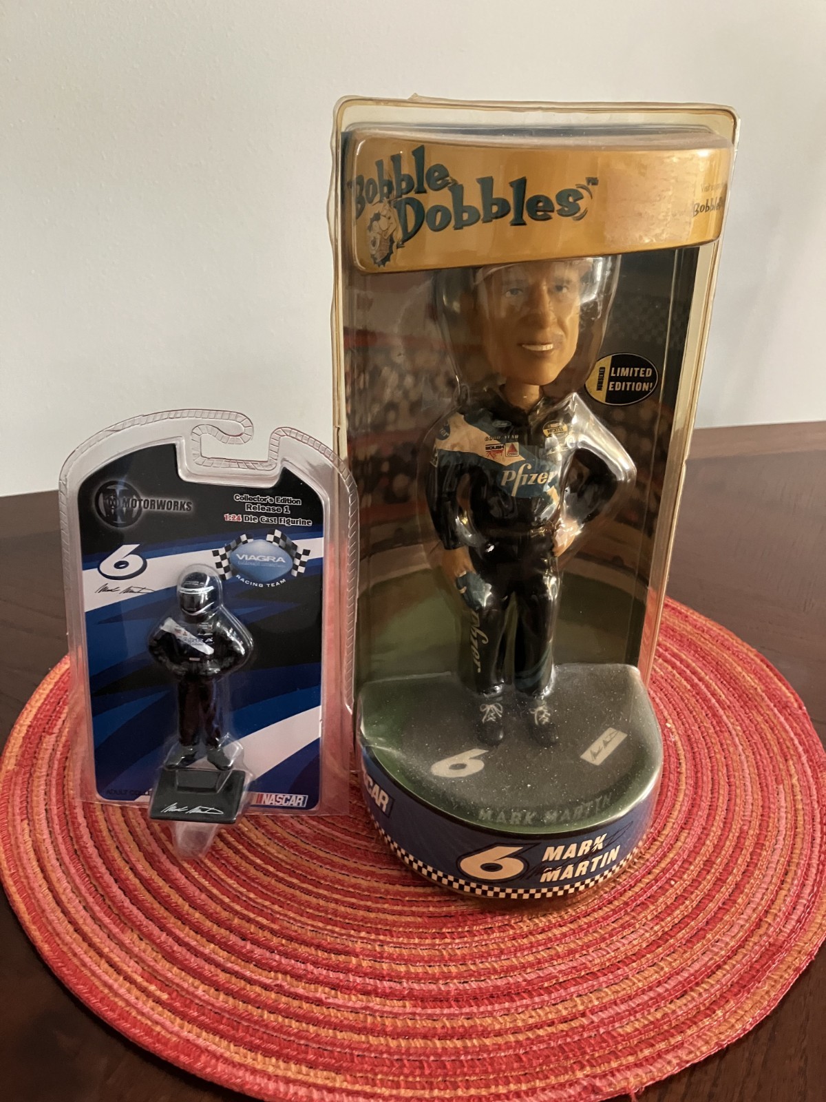 MARK MARTIN BOBBLEHEAD DOLL & MOTORWORKS VIAGRA FIGURINE