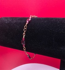 Natural Garnet Artisan Chain Bracelet 100% BENEFITS CHARITY