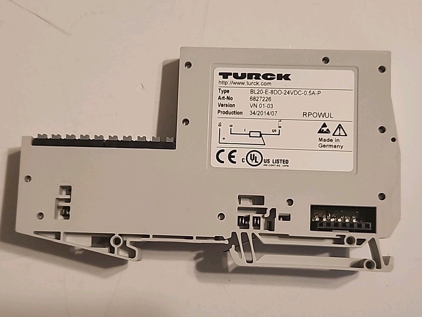 TURCK BL20-E-8DO-24VDC-0.5A-P PLC MODULE - Free Shipping