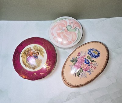 Limoges France Porcelain Trinket Boxes, Set Of 3