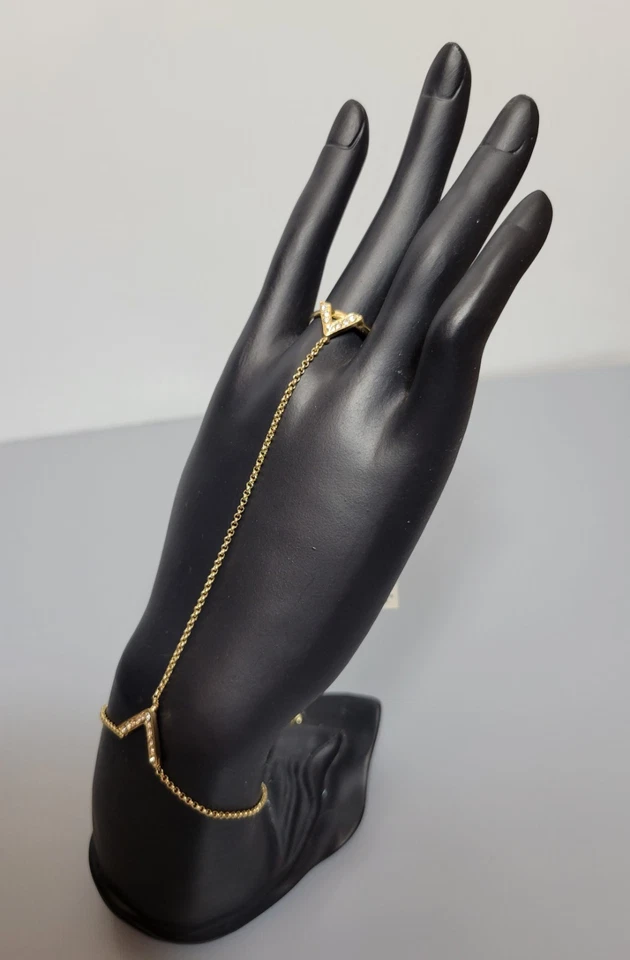 NUEVO RARO DIFÍCIL DE ENCONTRAR Jules Smith Flecha Mano Oro Cristal Cadena Pulsera Nuevo con Etiquetas Foto 4 de 4