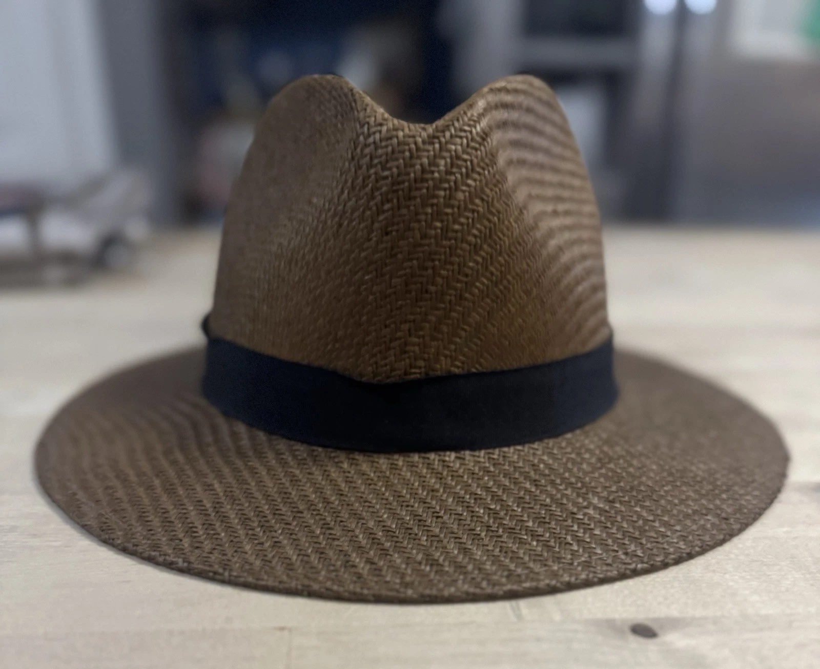 Biltmore Natural Toyo Straw Sun Hat Size L Vintage Big Rim Fedora