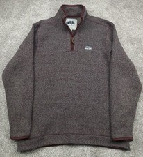 Weird Fish Sweater 1/4 Zip Fleece Mens Small Red Jacket Pullover Embroidered