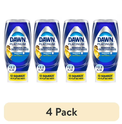 #ad 4 pack Dawn Platinum EZ Squeeze Dish Soap Fresh Rain 12.2 oz – Grease Remova $11.44