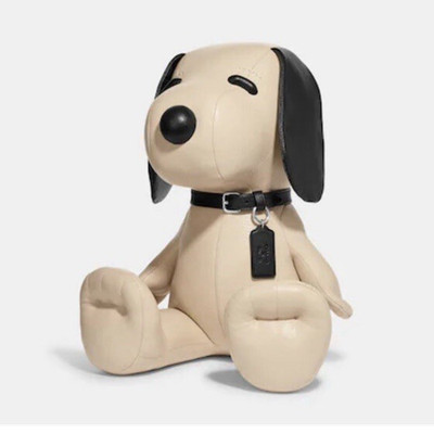Peanuts Snoopy X Coach  Dog Stuffed Animal Toy, Beige & Black