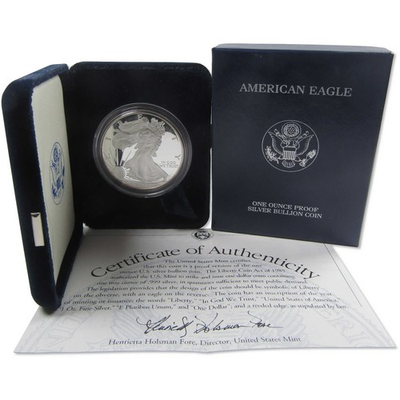 #ad #ad 2002 W American Silver Eagle Choice Proof Bullion $1 Coin OGP COA $109.99
