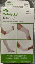 (1) Tubigrip Size F Elasticated Tubular Support Bandage ~ Brand New in Box