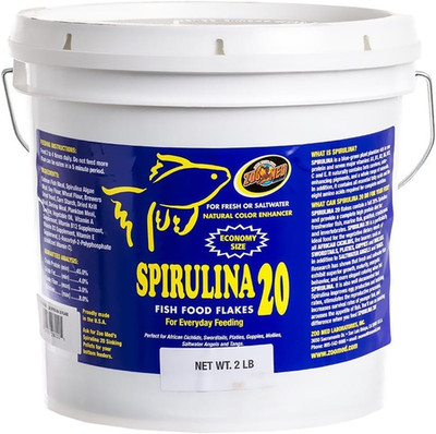Spirulina 20 Fish Food Flakes (2 Lb)