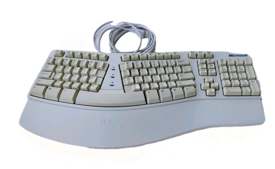 Vintage Microsoft  X03-51763 Natural Keyboard Elite Ergonomic ps2 White KU-0045 - Image 3 of 4