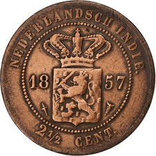 [#1048981] NETHERLANDS EAST INDIES, Wilhelmina I, 2-1/2 Cents, 1857, Utrecht, Co