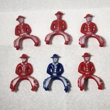 Vintage REL 60mm Hard Plastic Cowboys / Horse Riders 