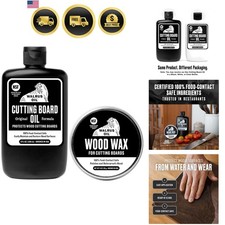 Cutting Board Oil and Wood Wax Set Food Safe for Cutting Boards Bowls Spoons