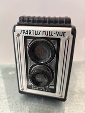 Spartus Full-Vue Twin Lens Reflex Camera 120mm Black Vintage Made in USA