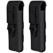 2PCS Tactical Flashlight Pouch Holster Case Belt Pouch Molle EDC Mini Tool Pouch
