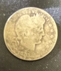 1903 Barber Quarter 25C Silver Circulated US Coin Uncertified Collectible