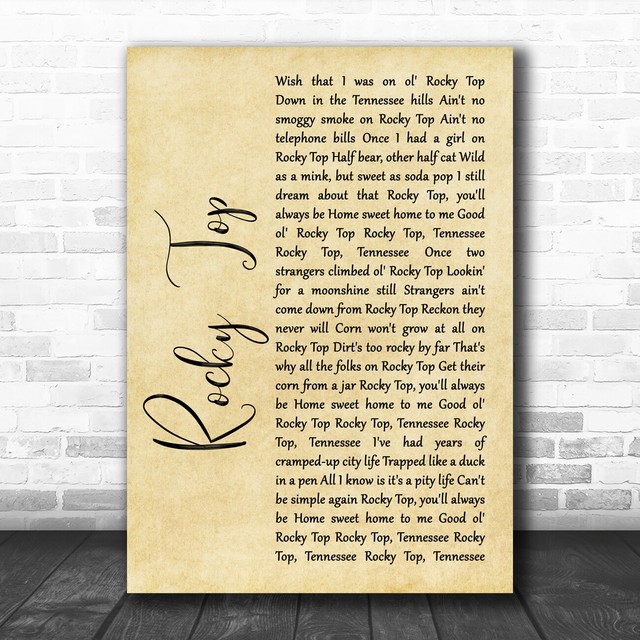 Rocky Top Rustic Script Song Lyric Quote Music Print | eBay