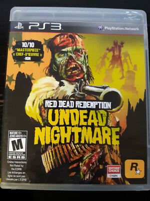 Red Dead Redemption Undead nightmare PS3  Game + Case + Manual + Map/Poster