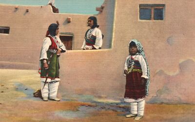Morning Greetings Isleta Indians near Albuquerque New Mexico NM Vintage Postcard