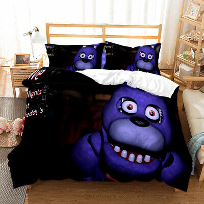 FNAF Five Nights at Freddy's Bedding Set Duvet Quilt Cover Pillowcase Kids Gifts 