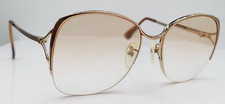 Vintage Nina Bolli NB22 Brown Gold Oval Half-Rim Sunglasses Japan FRAMES ONLY