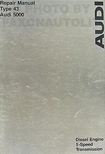 1980 Audi 5000 Diesel Engine And 5 Speed Transmission Repair Manual Shop Service