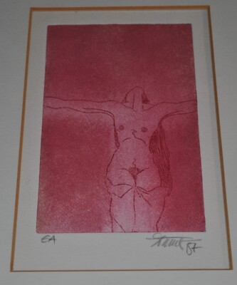 Frauenakt Künstlerdruck signiert und datiert 1987 Epreuve d'artiste