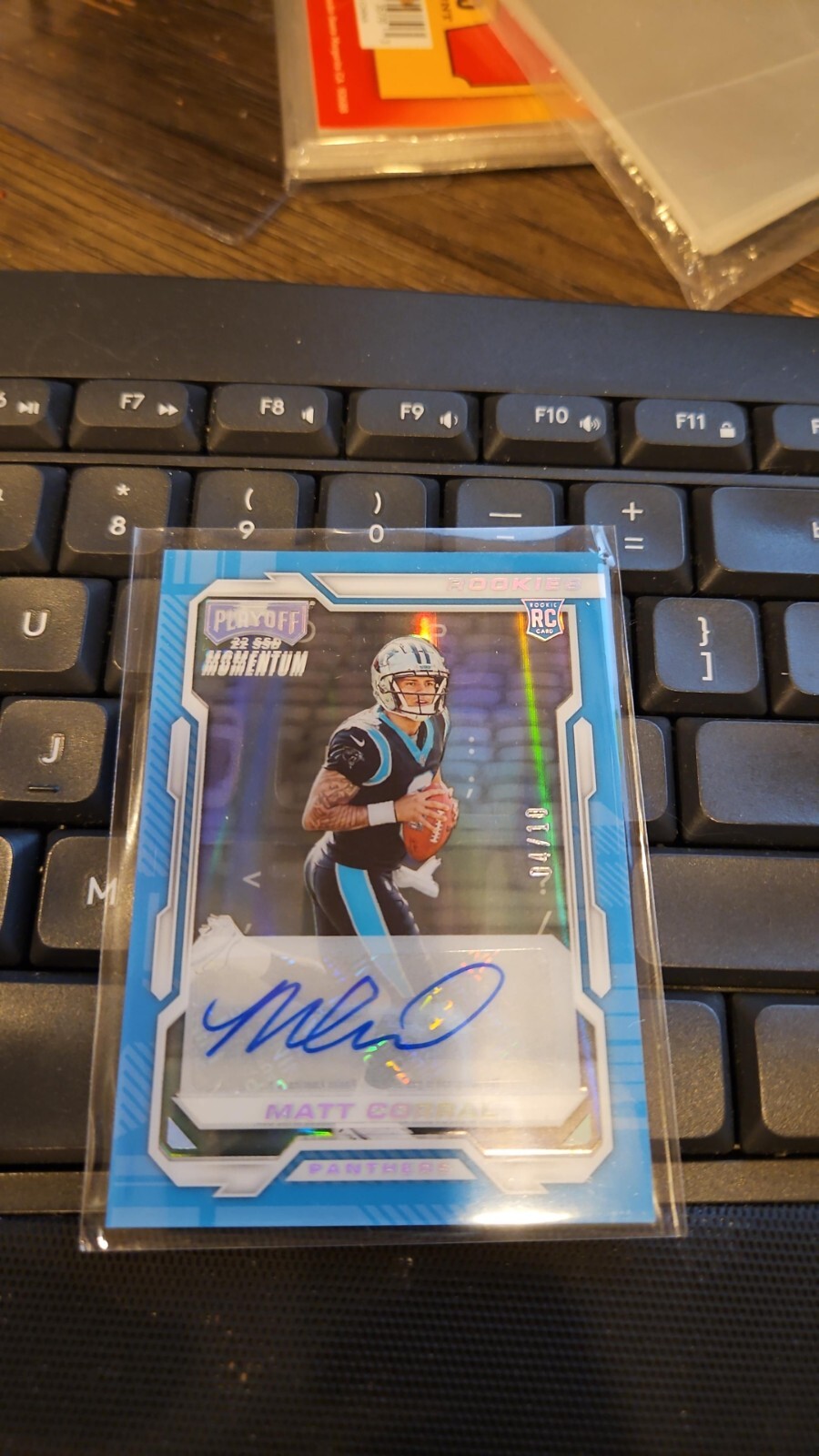 2022 Panini Chronicles Matt Corral Rookie Auto /10 Playoff Momentum Panthers