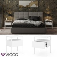 Nachtschrank Mira Weiß 40 X 50 Cm 2Er-Set Ablage Nachtkommode Modern Vicco