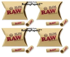 NEW! RAW SLIM PRE ROLLED TIPS - FOUR PACKS - 21 Count Each - RAWTHENTIC